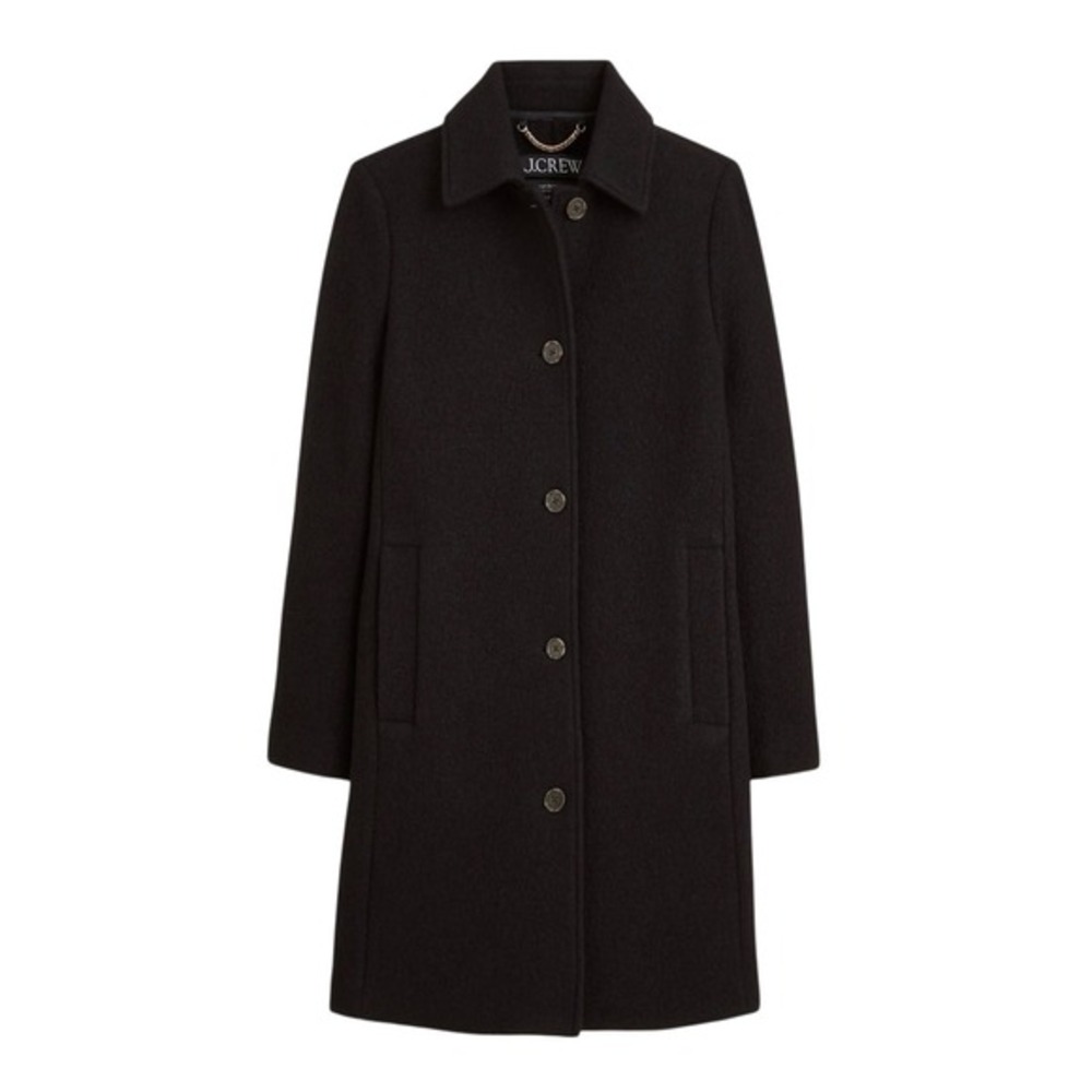 NEW J. Crew Car Coat in Italian Boiled Wool Black Size 00 CM730